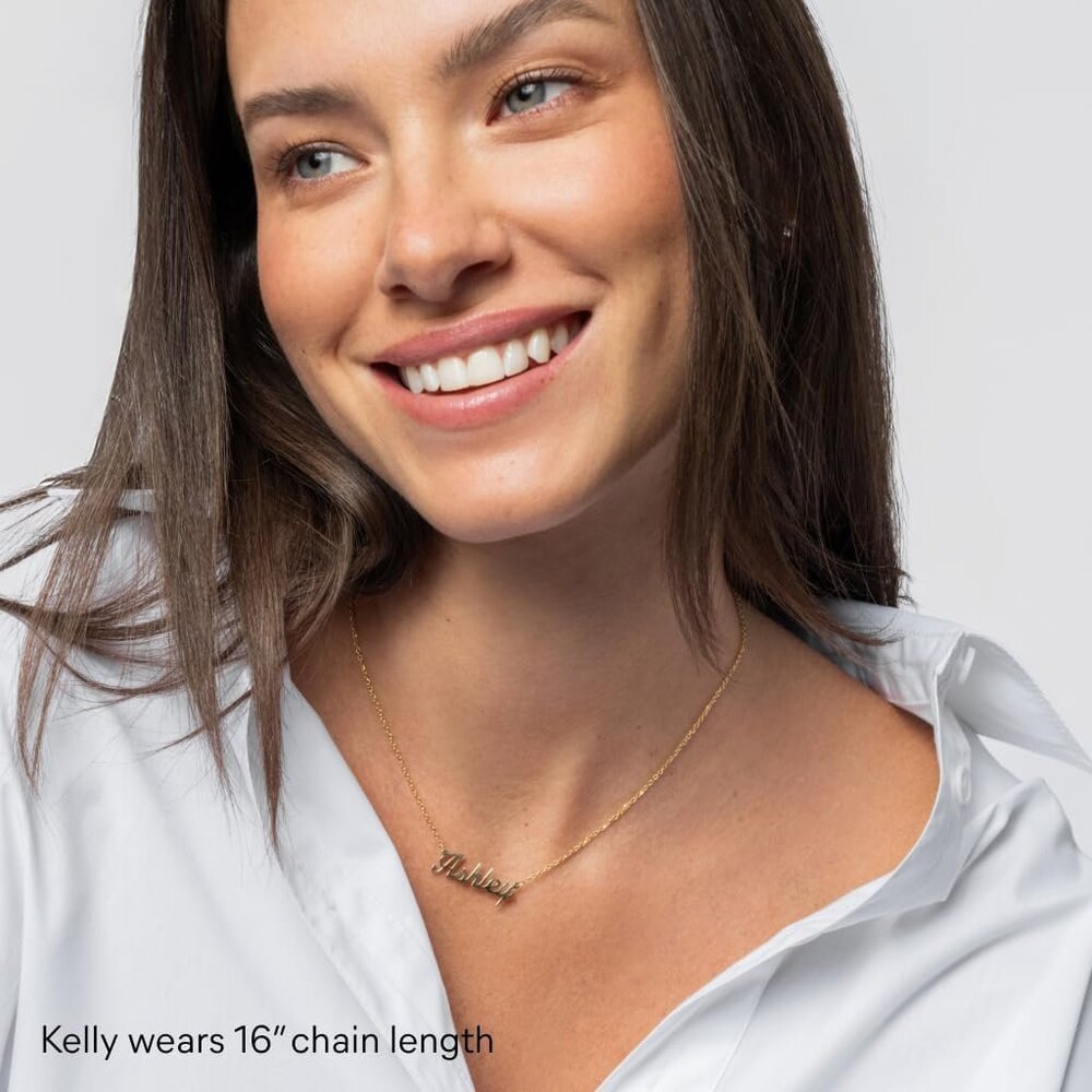 Personalized Name Necklace Solid Gold, Solid Ster… - image 2